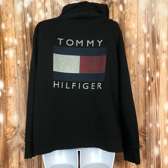 Tommy Hilfiger Sport Black Zip Up Hoodie - Picture 9 of 9